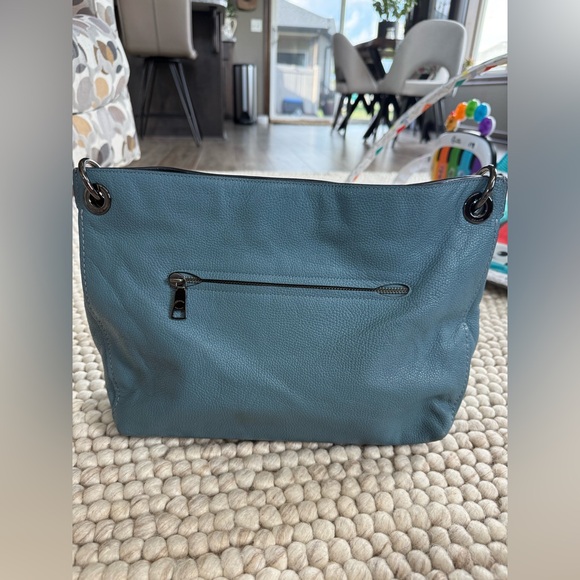 Coach Clarkson Hobo Blue Leather Women's Purse - Picture 4 of 11